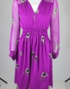 Rebecca Taylor womens shadow beaded daisy magenta dress 4