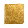 100% Silk Woven Gold Paisley Pocket Square