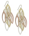 Three times the charm. These drop earrings from Style&co. shimmer and shake with multiple pendants with textured detail. Crafted in silver tone, gold tone and rose-gold tone mixed metal. Approximate drop: 4 inches.