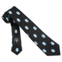 Black Silk Tie | Geometric Oval Narrow Necktie Black Silk Tie | Geometric Oval Narrow Necktie