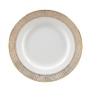 Vera Wang, in collaboration with Wedgwood, has designed a tableware collection full of understated elegance and classic beauty that embraces the ultra chic, sophisticated style that Vera is known for. Gilded Weave takes its inspiration from the Greek and Neo-classical accents used in Vera Wangs Spring 2008 Bridal Collection. The gold and platinum mixed motifs invoke themes of nature and spring with graceful and subtle flourishes. This collection is designed to stand-alone or to mix and match.
