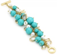 Anne Klein Sorbet Gold-Tone Multi-Turquoise Colored Shaky Bauble Bracelet Anne Klein Sorbet Gold-Tone Multi-Turquoise Colored Shaky Bauble Bracelet