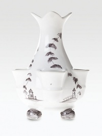 Inspired by the tulipieres of the 17th century, when exotic imported flowers were symbols of elite households, this piece sits atop large hand-painted, ball-shaped feet, and provides multiple stem openings.From the Country Estate collectionCeramic stoneware6H X 4½WDishwasher- & microwave-safeImported Inspired by the tulipieres of the 17th century, when exotic imported flowers were symbols of elite households, this piece sits atop large hand-painted, ball-shaped feet, and provides multiple stem openings.From the Country Estate collectionCeramic stoneware6H X 4½WDishwasher- & microwave-safeImported