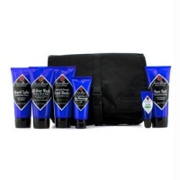 Jack Black On-The-Road Travel Pack (Exp. Date 05/2013): All Over Wash + Conditioning Shave + Hand Healer + Face Scrub + Moisturizer + Lip Balm + Bag - 6pcs+1bag