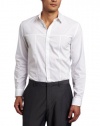 Calvin Klein Sportswear Men's Long Sleeve Mixed Media Dobby Woven Shirt