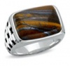 J. Goodman Solid Sterling Silver Genuine Tigers Eye Ring. Finger size 11