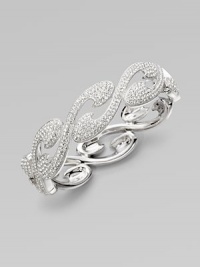 EXCLUSIVELY AT SAKS. Dazzling wave-shaped swirls set with pavé crystals form a head-turning bangle bracelet.Crystal Rhodium plated Diameter, about 2¼ Hinged with push-lock clasp Imported EXCLUSIVELY AT SAKS. Dazzling wave-shaped swirls set with pavé crystals form a head-turning bangle bracelet.Crystal Rhodium plated Diameter, about 2¼ Hinged with push-lock clasp Imported