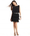 Tiers of fabulous fringe and a luxe beaded waist lend this JS Boutique dress a gorgeous, glam look.