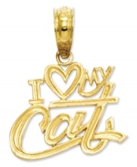 Show the world how much you love your cat! Perfect for displaying on any chain, necklace or bracelet, this charm plate is intricately etched in 14k gold. Chain not included. Approximate drop length: 3/5 inch. Approximate drop width: 1/2 inch. Show the world how much you love your cat! Perfect for displaying on any chain, necklace or bracelet, this charm plate is intricately etched in 14k gold. Chain not included. Approximate drop length: 3/5 inch. Approximate drop width: 1/2 inch.