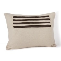 Crowned with a field a bold black stripes, this graphic Calvin Klein decorative pillow adds contemporary chic to any room. Crowned with a field a bold black stripes, this graphic Calvin Klein decorative pillow adds contemporary chic to any room.