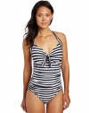 Seafolly Women's Seaview Tie Front Halter Maillot