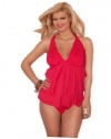 Kenneth Cole Reaction Three Tier Ruffle Halter Tankini Swimsuit ~ Red