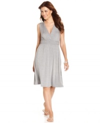 A cinched, braided waist transforms a simple petite jersey dress from Spense into a chic, piece with a handmade quality. A cinched, braided waist transforms a simple petite jersey dress from Spense into a chic, piece with a handmade quality.