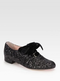 An oversized velvet bow adorns this glittery on-the-go essential. Glitter-coated fabric upperLeather lining and solePadded insoleMade in ItalyOUR FIT MODEL RECOMMENDS ordering true size. An oversized velvet bow adorns this glittery on-the-go essential. Glitter-coated fabric upperLeather lining and solePadded insoleMade in ItalyOUR FIT MODEL RECOMMENDS ordering true size.