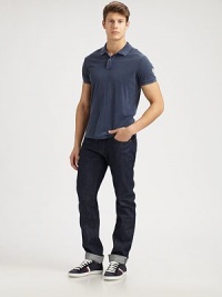 A casual favorite, shaped in soft, cotton and slightly distressed for a worn-in feel.Two-button placketCottonMachine washImported A casual favorite, shaped in soft, cotton and slightly distressed for a worn-in feel.Two-button placketCottonMachine washImported