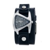 Nemesis Women's GB024K Signature Stainless Steel Triangle Shaped Leather Cuff Watch