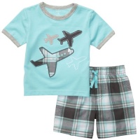 Carters 2−pc. Airplane T−Shirt & Short Set TURQUOISE 12 Mo Carters 2−pc. Airplane T−Shirt & Short Set TURQUOISE 12 Mo