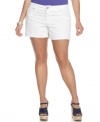 Pair all your new summer tops with Seven7 Jeans' plus size denim shorts-- they're must-haves for the season!