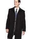 Kenneth Cole New York Walden Black Wool Overcoat 40 Short 40S 3-Buttons Euro 50C Topcoat