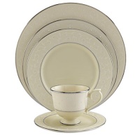 Lenox Pearl Innocence Platinum-Banded Fine China 5-Piece Place Setting, Service for 1 Lenox Pearl Innocence Platinum-Banded Fine China 5-Piece Place Setting, Service for 1