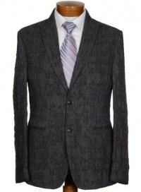 John Varvatos Mens Fitted Distressed Blue Plaid Wool Sportcoat 38R Euro 48 Made in Italy John Varvatos Mens Fitted Distressed Blue Plaid Wool Sportcoat 38R Euro 48 Made in Italy