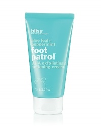 Bliss's action-packing tube of peppermint and salicylic acid foot-softening splendor makes skin noticeably soft and silky after a single coating. Smooth on daily for feathery-tender feet. Bliss's action-packing tube of peppermint and salicylic acid foot-softening splendor makes skin noticeably soft and silky after a single coating. Smooth on daily for feathery-tender feet.