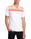 Calvin Klein Sportswear Men's Short Sleeve 3 Button Jersey Engineered Stripe Polo