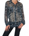 Women's Equipment Femme Signature Blouse in Turquoise Tortoise