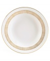 Like fine mesh ribbons, a crisscross of gold bands with platinum accents create this delightfully rustic dinnerware pattern. A beautiful way to bring homespun charm to formal events or exquisite style to every meal.