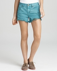 Free People Shorts - Color Denim Cut Off in Teal Free People Shorts - Color Denim Cut Off in Teal