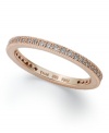 Add a little sparkle to your style. B. Brilliant's pretty band ring features round-cut cubic zirconias (3/8 ct. t.w.) in 18k rose gold over sterling silver. Size 6, 7, or 8.