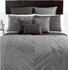 Hotel Collection Gray Pieced Pintuck Queen Duvet Cover