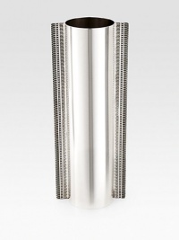 An elegant appointment in any room, beautifully crafted in silver by designer Peggy Huyn Kinh with a slim profile and decorative wings down the sides. From the Silver Story collection 12 H X 3 diam. Silverplate Imported An elegant appointment in any room, beautifully crafted in silver by designer Peggy Huyn Kinh with a slim profile and decorative wings down the sides. From the Silver Story collection 12 H X 3 diam. Silverplate Imported