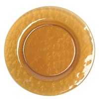 A lightly hammered texture embellishes the colored glass of this dinner plate from Artland, for timelessly elegant artisanal style. A lightly hammered texture embellishes the colored glass of this dinner plate from Artland, for timelessly elegant artisanal style.