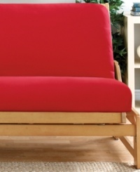 Let the ultra-modern look and feel of this polyester canvas futon cover update your futon like a second skin! Crafted by Sure Fit, this futon slipcover features a hidden back zipper for a sleek appearance that also makes it effortless to clean. Let the ultra-modern look and feel of this polyester canvas futon cover update your futon like a second skin! Crafted by Sure Fit, this futon slipcover features a hidden back zipper for a sleek appearance that also makes it effortless to clean.
