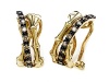 Carlo Viani® Smokey Quartz Bamboo Earrings in 14k Yellow Gold Plated Silver