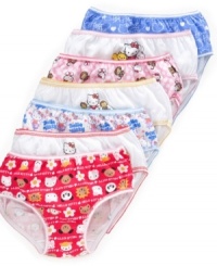 One for every day of the week! Delight her Monday through Sunday with a 7-pack collection of Hello Kitty underwear. One for every day of the week! Delight her Monday through Sunday with a 7-pack collection of Hello Kitty underwear.