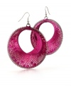 It's a wrap. Intricate hot pink-colored threads and matching glass beads leave a woven footprint on Style&co.'s intricate drop hoop earrings. Crafted in silver-plated mixed metal. Approximate drop: 2-1/6 inches.