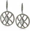 Judith Jack Sterling Silver, Marcasite and Cubic Zirconia Circle Drop Earrings