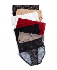 Luscious lace adds an air of loveliness to this high-cut brief by Jones New York. Style #610206 Luscious lace adds an air of loveliness to this high-cut brief by Jones New York. Style #610206