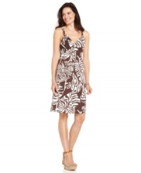 Get a put-together look that's completely laid-back with this printed Jones New York Signature dress. Beading at the straps add beach-inspired appeal! Get a put-together look that's completely laid-back with this printed Jones New York Signature dress. Beading at the straps add beach-inspired appeal!