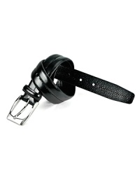 A deep center stitch detail adds a touch of elegance to Joseph Abboud's handsome leather belt. A deep center stitch detail adds a touch of elegance to Joseph Abboud's handsome leather belt.