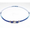 Phiten D11 X50 Blue & White Baseball Necklace