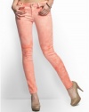 GUESS Brittney Ankle Skinny Colored Jeans, SUN DYED CORAL WASH (30)