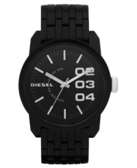 Blacked out with shiny details, this unisex watch from Diesel is a moody must-own. Blacked out with shiny details, this unisex watch from Diesel is a moody must-own.