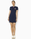 Celebrating Team USA's participation in the 2012 Olympics, an effortlessly chic short-sleeved dress is rendered from light-as-air cotton jersey with lustrous silk trim and bold country embroidery.