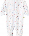 Noa Lily Baby-Boys Newborn Baseball Print Footie, Blue Multi-Colored, 6 Months