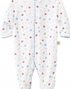 Noa Lily Baby-Boys Newborn Baseball Print Footie, Blue Multi-Colored, 6 Months