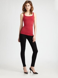 Ultra-fitted tank with a sultry scoopback makes for the ideal layering piece. ScoopneckSleevelessScoopback92% nylon/8% elastaneDry cleanMade in USAAdditional Information Women's Premier Designer & Contemporary Size Guide Ultra-fitted tank with a sultry scoopback makes for the ideal layering piece. ScoopneckSleevelessScoopback92% nylon/8% elastaneDry cleanMade in USAAdditional Information Women's Premier Designer & Contemporary Size Guide