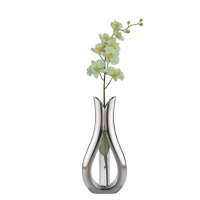 Nambe Tulip Bud Vase with White Orchid Nambe Tulip Bud Vase with White Orchid